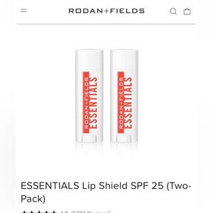 New! Rodan + Fields ESSENTIALS Lip Shield SPF 25 (Two-Pack)